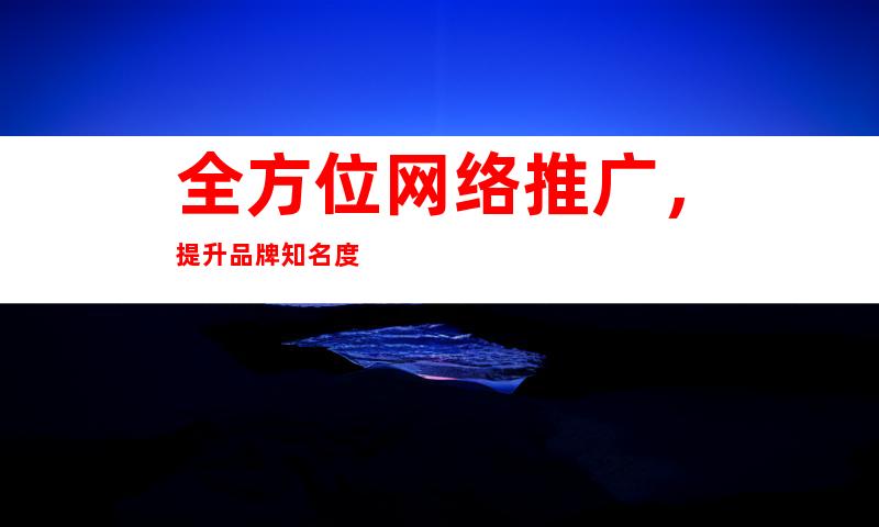 全方位网络推广，提升品牌知名度