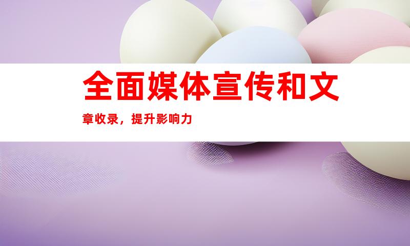 全面媒体宣传和文章收录，提升影响力
