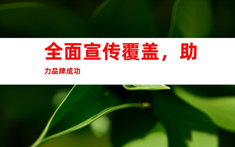 全面宣传覆盖，助力品牌成功