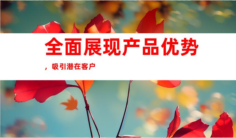 全面展现产品优势，吸引潜在客户