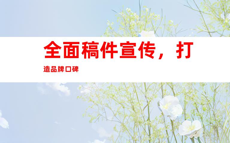 全面稿件宣传，打造品牌口碑
