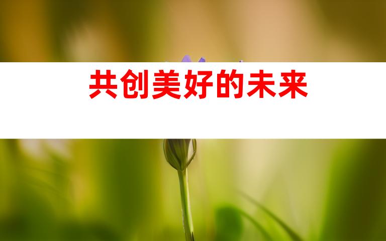 共创美好的未来
