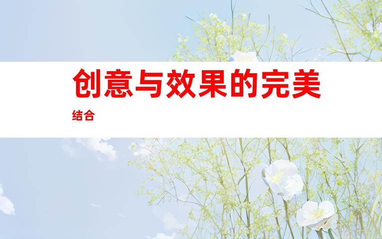 创意与效果的完美结合