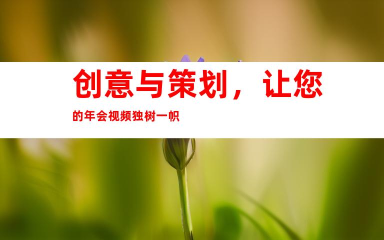 创意与策划,让您的年会视频独树一帜