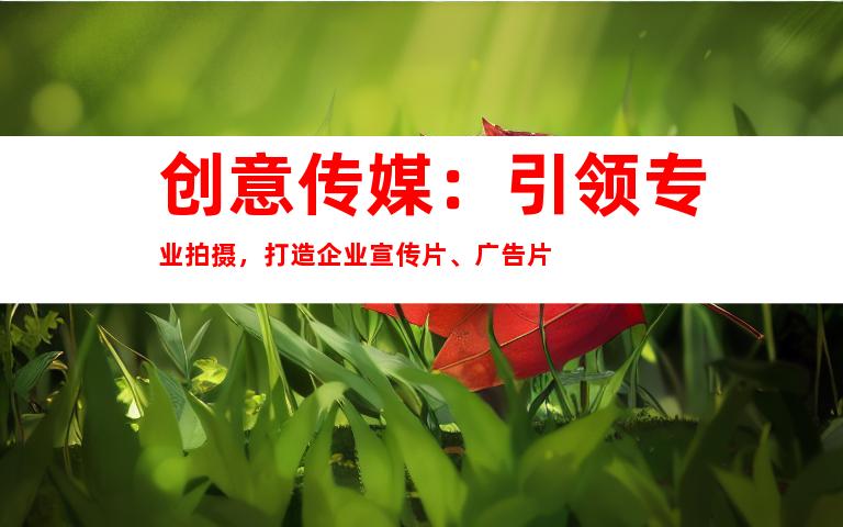 创意传媒：引领专业拍摄，打造企业宣传片、广告片