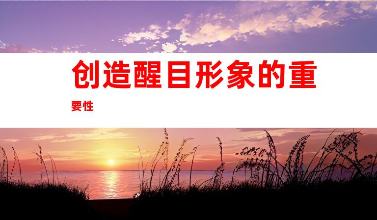 创造醒目形象的重要性
