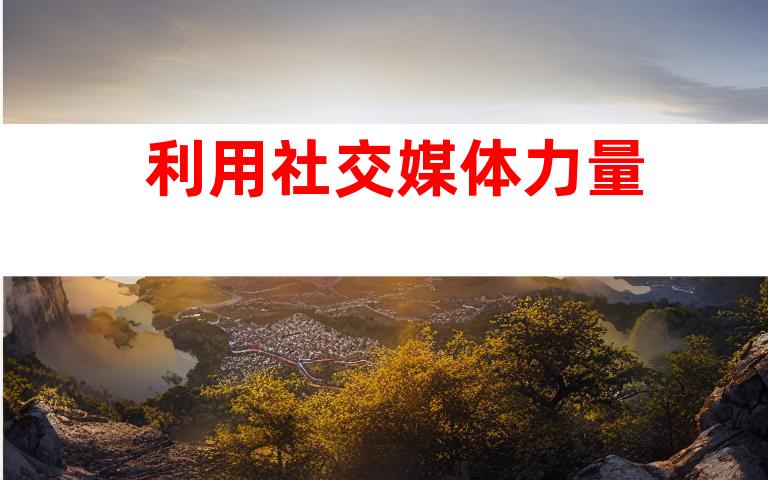 利用社交媒体力量