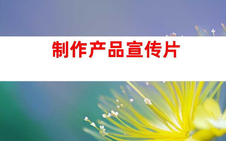 制作产品宣传片