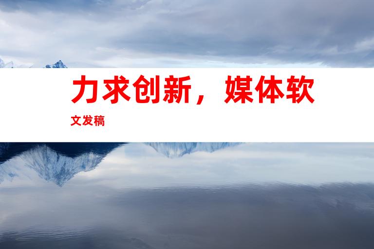 力求创新，媒体软文发稿