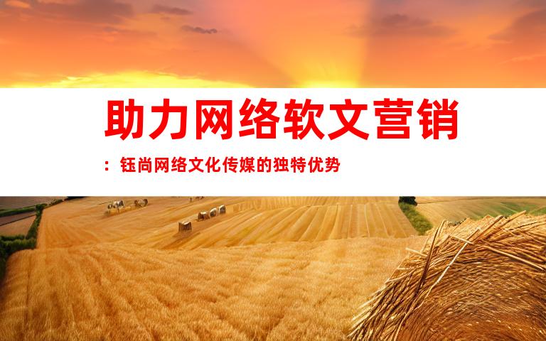 助力网络软文营销：钰尚网络文化传媒的独特优势