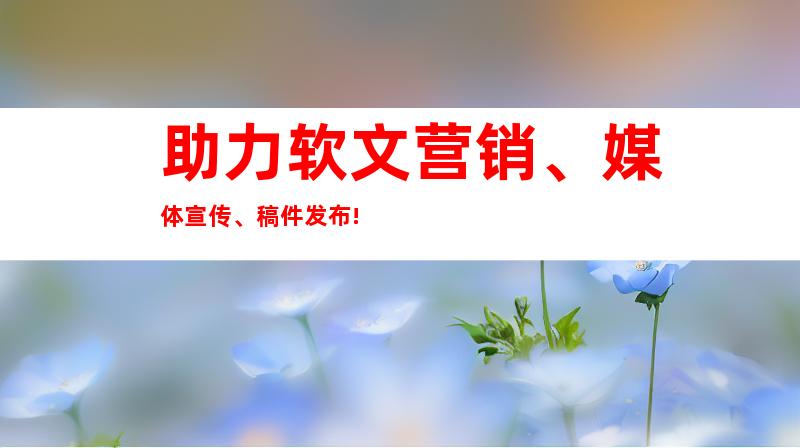 助力软文营销、媒体宣传、稿件发布!