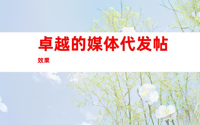 卓越的媒体代发帖效果