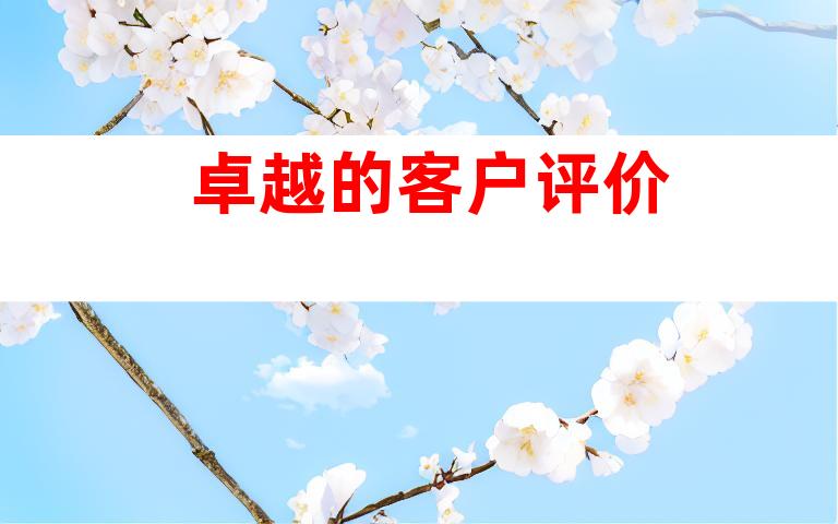 卓越的客户评价