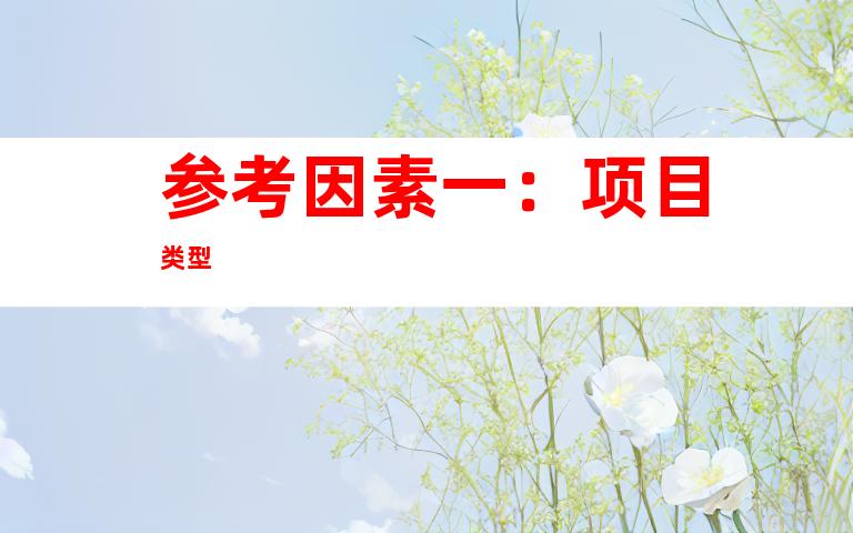 参考因素一：项目类型