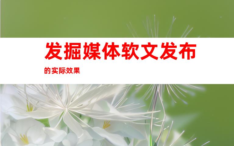 å‘æŽ˜åª’ä½“è½¯æ–‡å‘布的实际效果