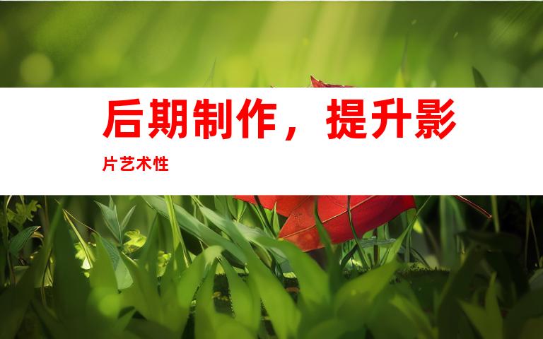 后期制作，提升影片艺术性