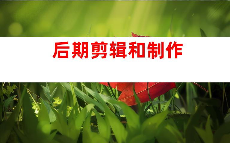 后期剪辑和制作