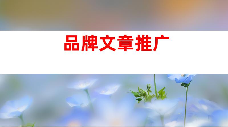 品牌文章推广