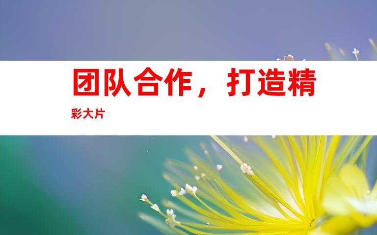 团队合作，打造精彩大片