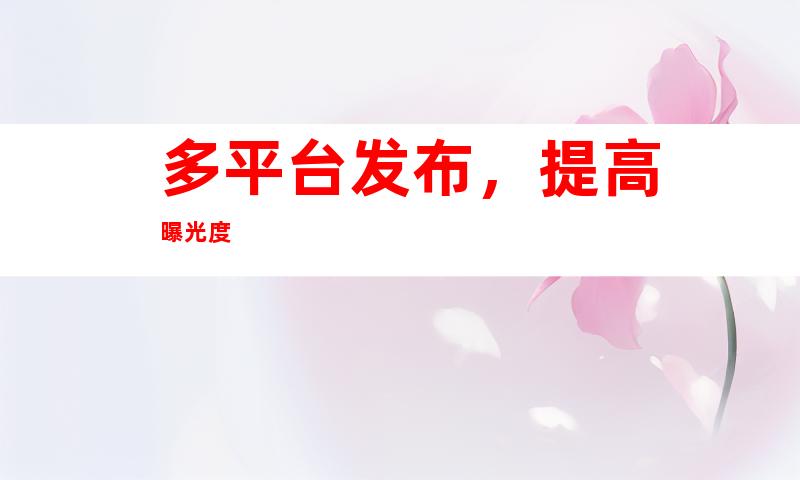 多平台发布，提高曝光度