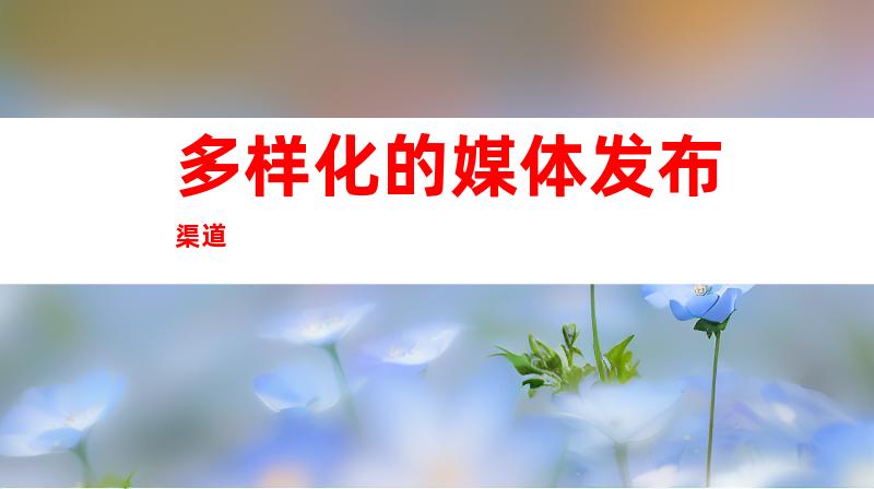 多样化的媒体发布渠道