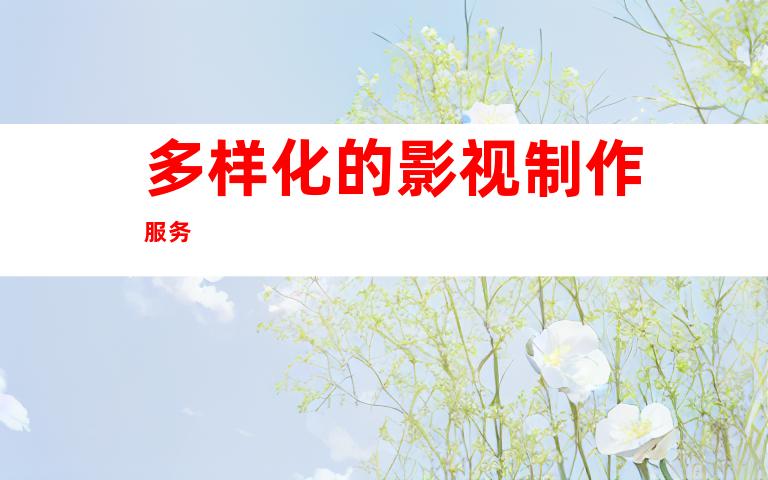 多样化的影视制作服务