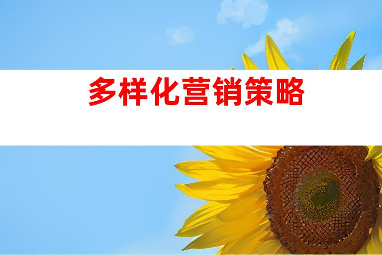 多样化营销策略