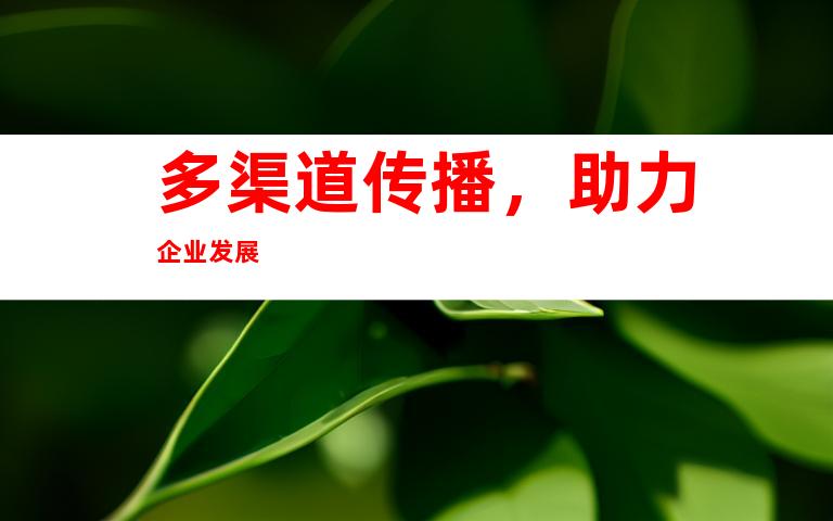 多渠道传播，助力企业发展