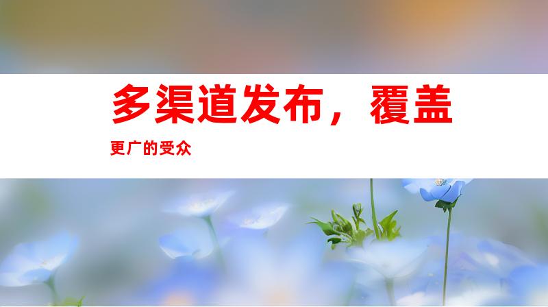 多渠道发布，覆盖更广的受众