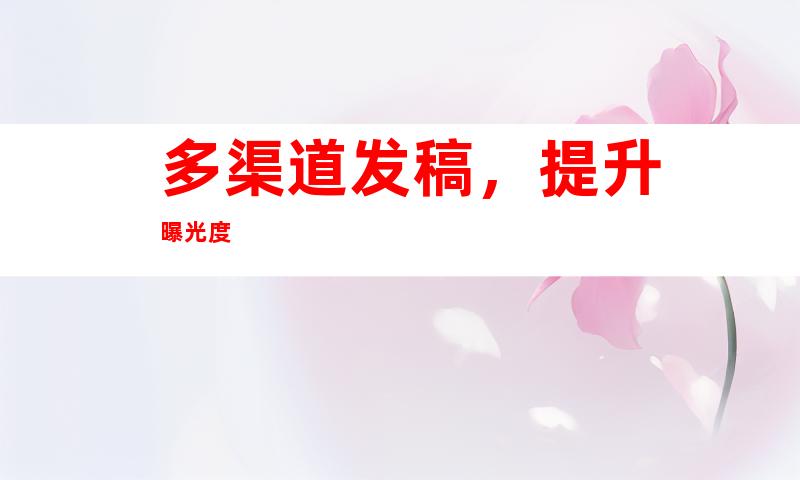 多渠道发稿，提升曝光度