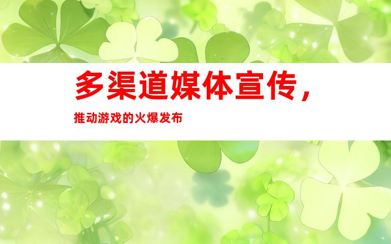 多渠道媒体宣传，推动游戏的火爆发布