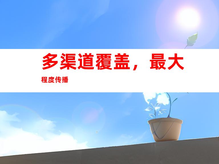 多渠道覆盖，最大程度传播