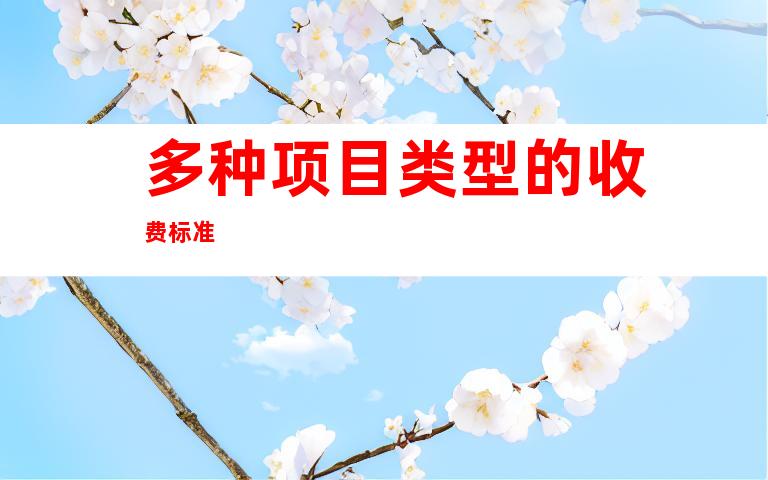 多种项目类型的收费标准