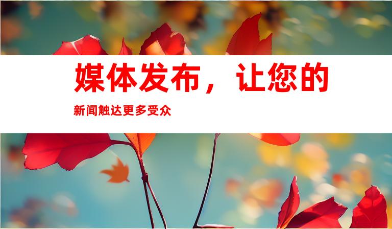 媒体发布，让您的新闻触达更多受众