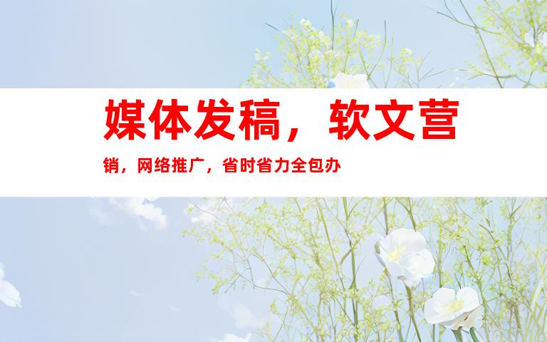 媒体发稿，软文营销，网络推广，省时省力全包办