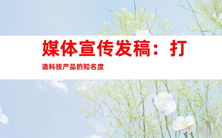媒体宣传发稿：打造科技产品的知名度
