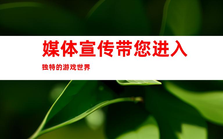 媒体宣传带您进入独特的游戏世界