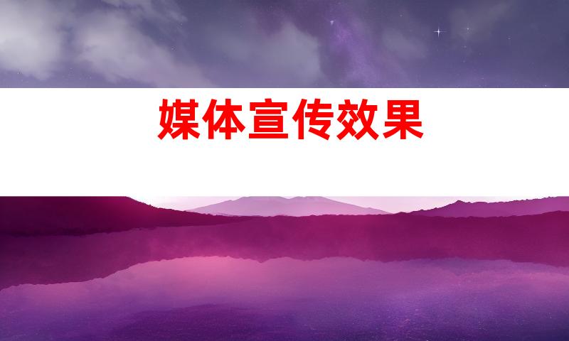 媒体宣传效果