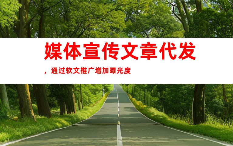 媒体宣传文章代发，通过软文推广增加曝光度
