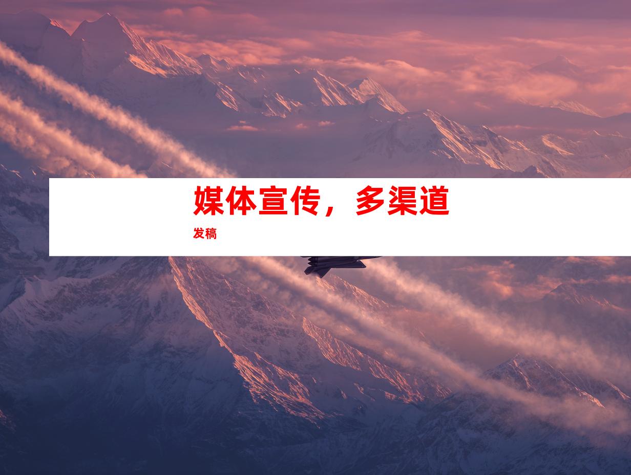 媒体宣传，多渠道发稿