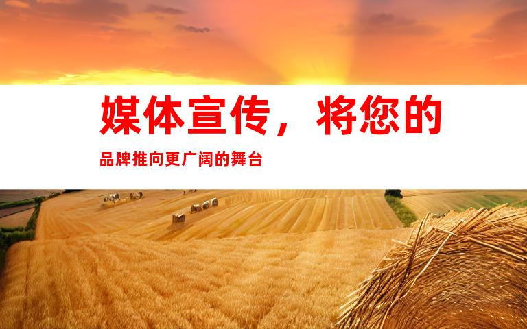 媒体宣传，将您的品牌推向更广阔的舞台
