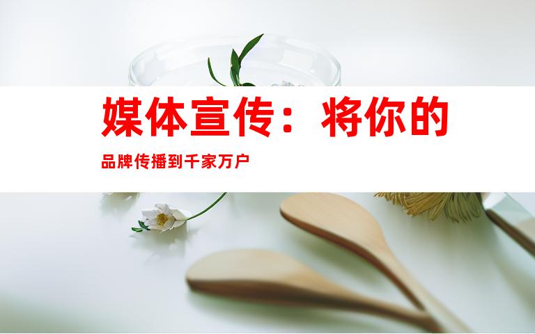 媒体宣传：将你的品牌传播到千家万户