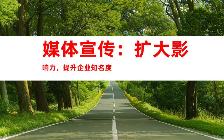 媒体宣传：扩大影响力，提升企业知名度