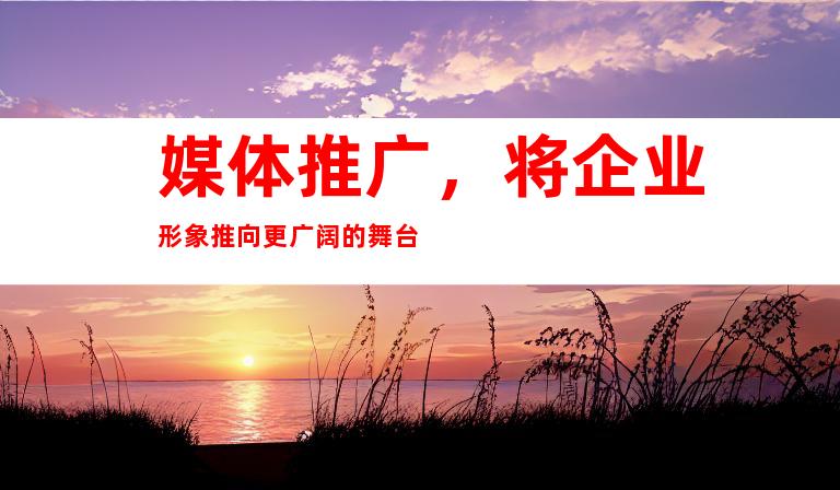 媒体推广，将企业形象推向更广阔的舞台