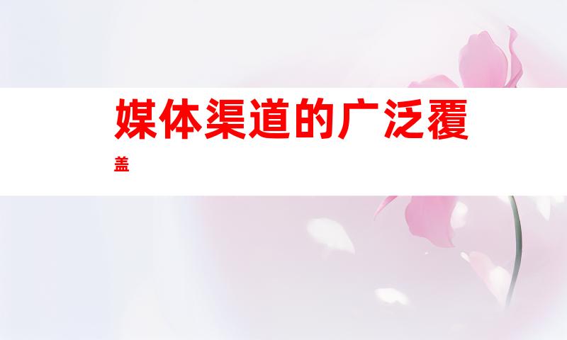 媒体渠道的广泛覆盖