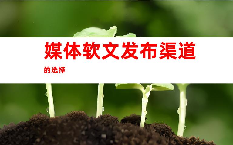 媒体软文发布渠道的选择