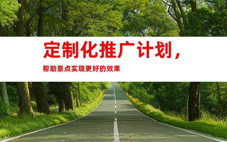 定制化推广计划，帮助景点实现更好的效果