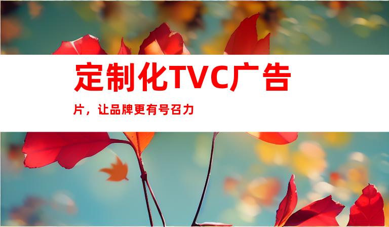 定制化TVC广告片，让品牌更有号召力
