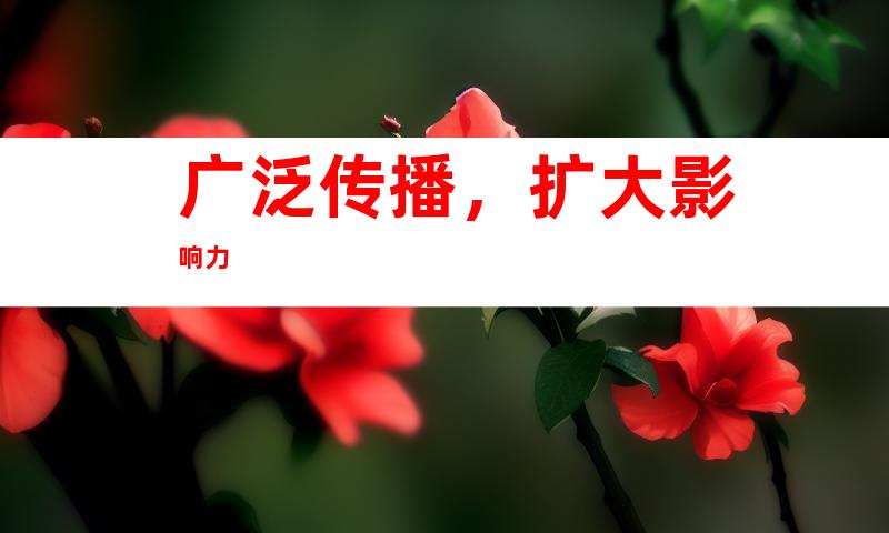 广泛传播，扩大影响力