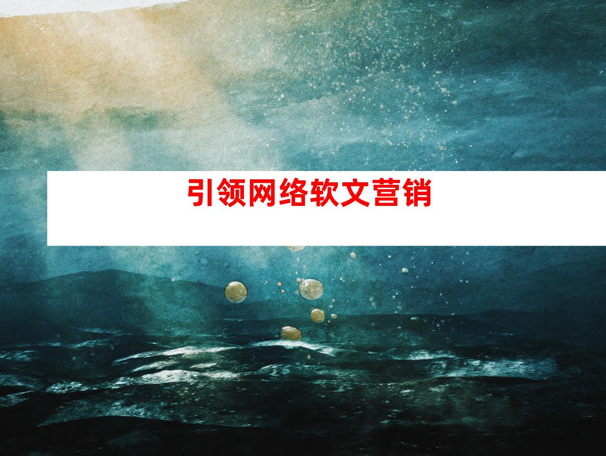 引领网络软文营销